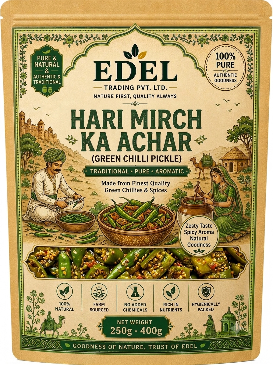 Hari Mirch ka Achar (Green Chilli Pickle)